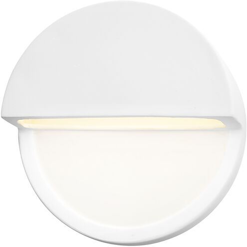 Ambiance LED 8 inch Gloss White ADA Wall Sconce Wall Light, Closed Top Fixture, Dome
