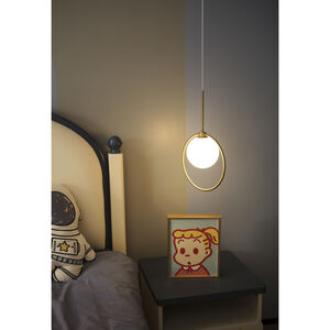 Pearl LED 4.72 inch Antique Brass Pendant Ceiling Light