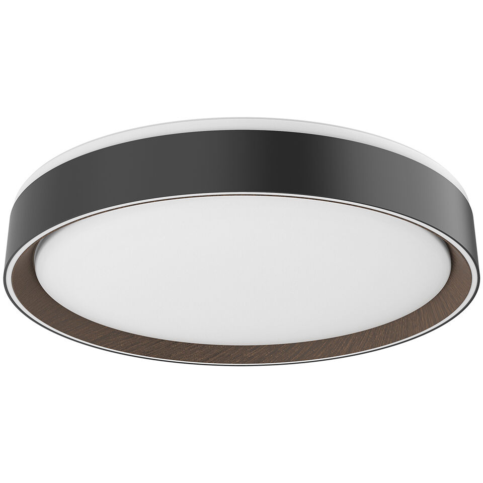 Essex LED 15.75 inch Black/Walnut Flush Mount Ceiling Light in Black and Walnut