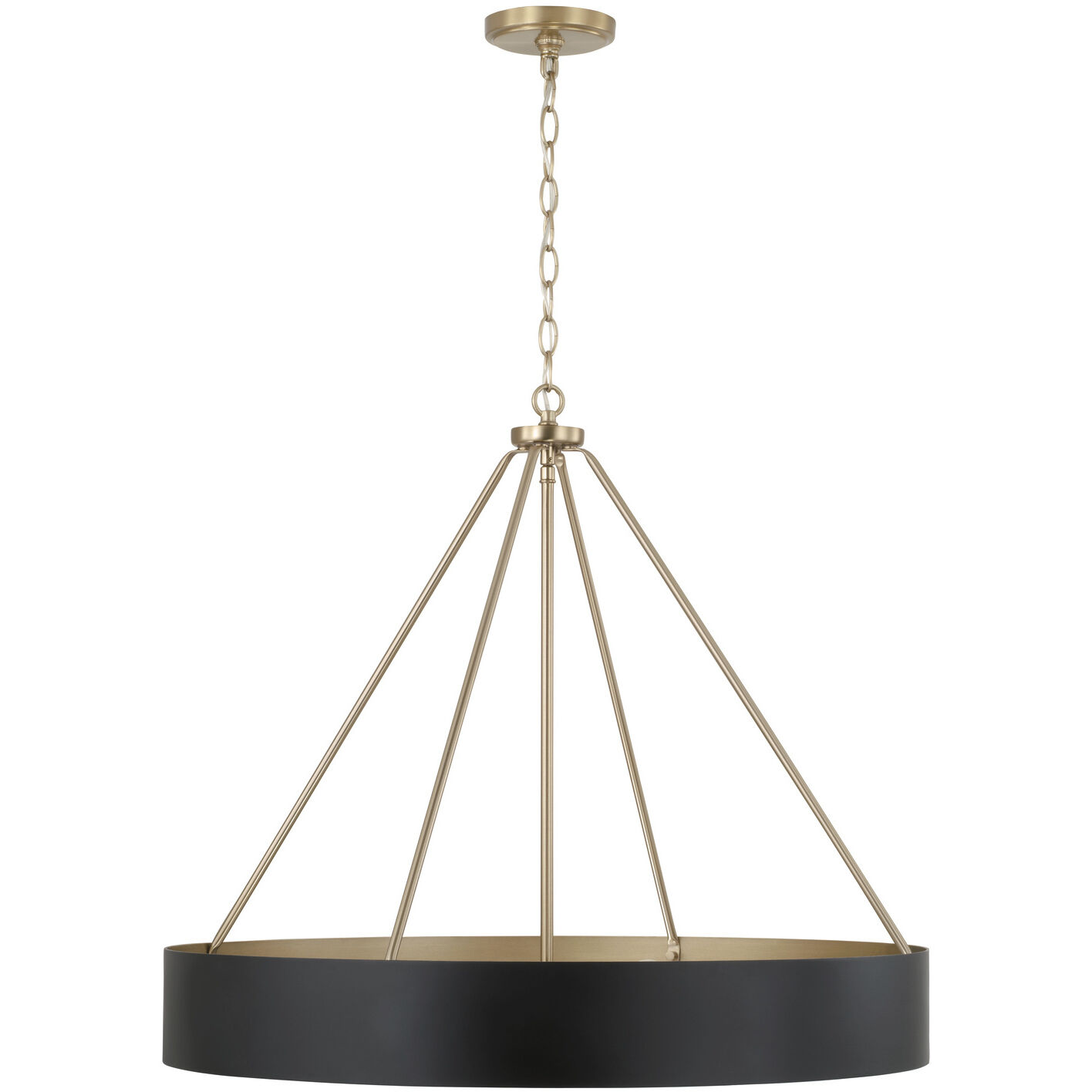 Weller 4 Light 27.5 inch Matte Brass and Black Chandelier Ceiling Light