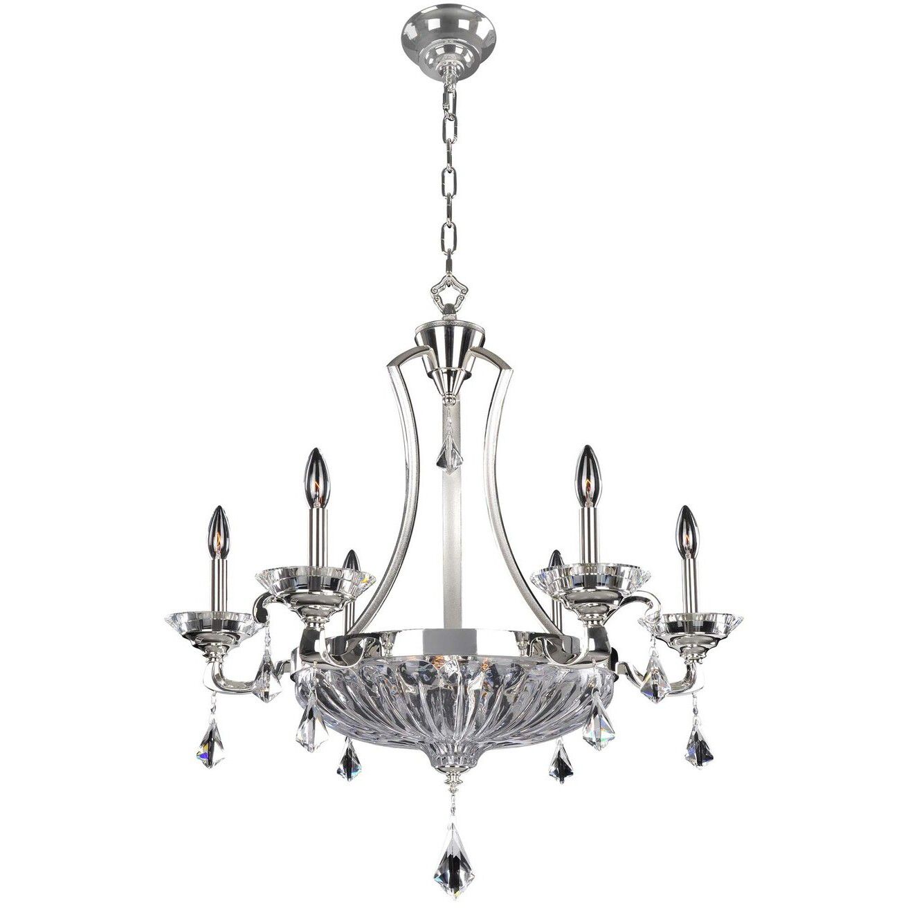 Orecchini 9 Light 26 inch Two Tone Silver Chandelier Ceiling Light
