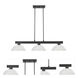 Cobalt 3 Light 46 inch Matte Black Billiard Ceiling Light in White Linen Glass