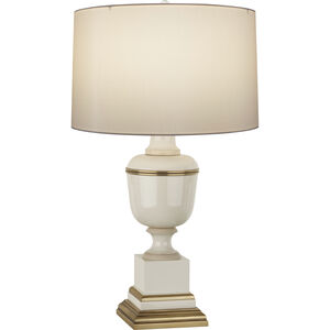 Robert Abbey Annika 30 inch 150 watt Ivory with Natural Brass and Ivory Crackle Table Lamp Portable Light in Cloud Cream Silk 2601X - Open Box