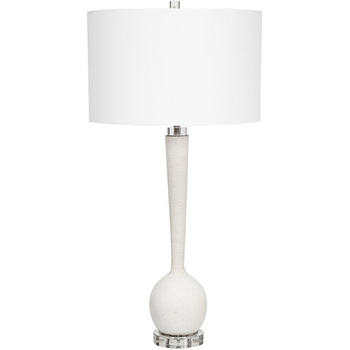 Kently 34 inch 150.00 watt White Marble and Crystal Table Lamp Portable Light