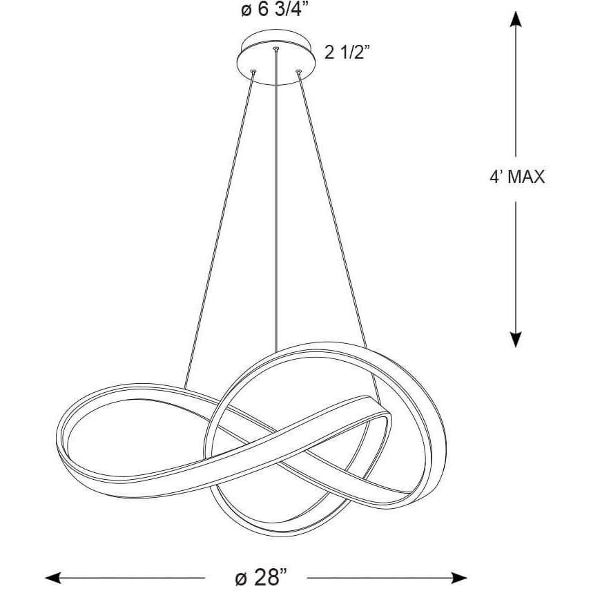 Twirl 1 Light 24 inch Black Pendant Ceiling Light
