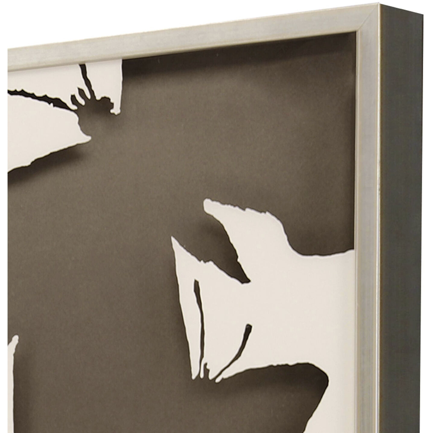 Monochrome Flutter Brown and Metallic Framed Art, The Studio