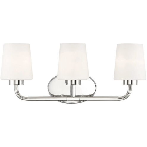 Capra 3 Light 22 inch Polished Nickel Bathroom Vanity Light Wall Light, Essentials