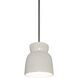 Radiance Collection 1 Light 8 inch Gloss White with Brushed Nickel Pendant Ceiling Light