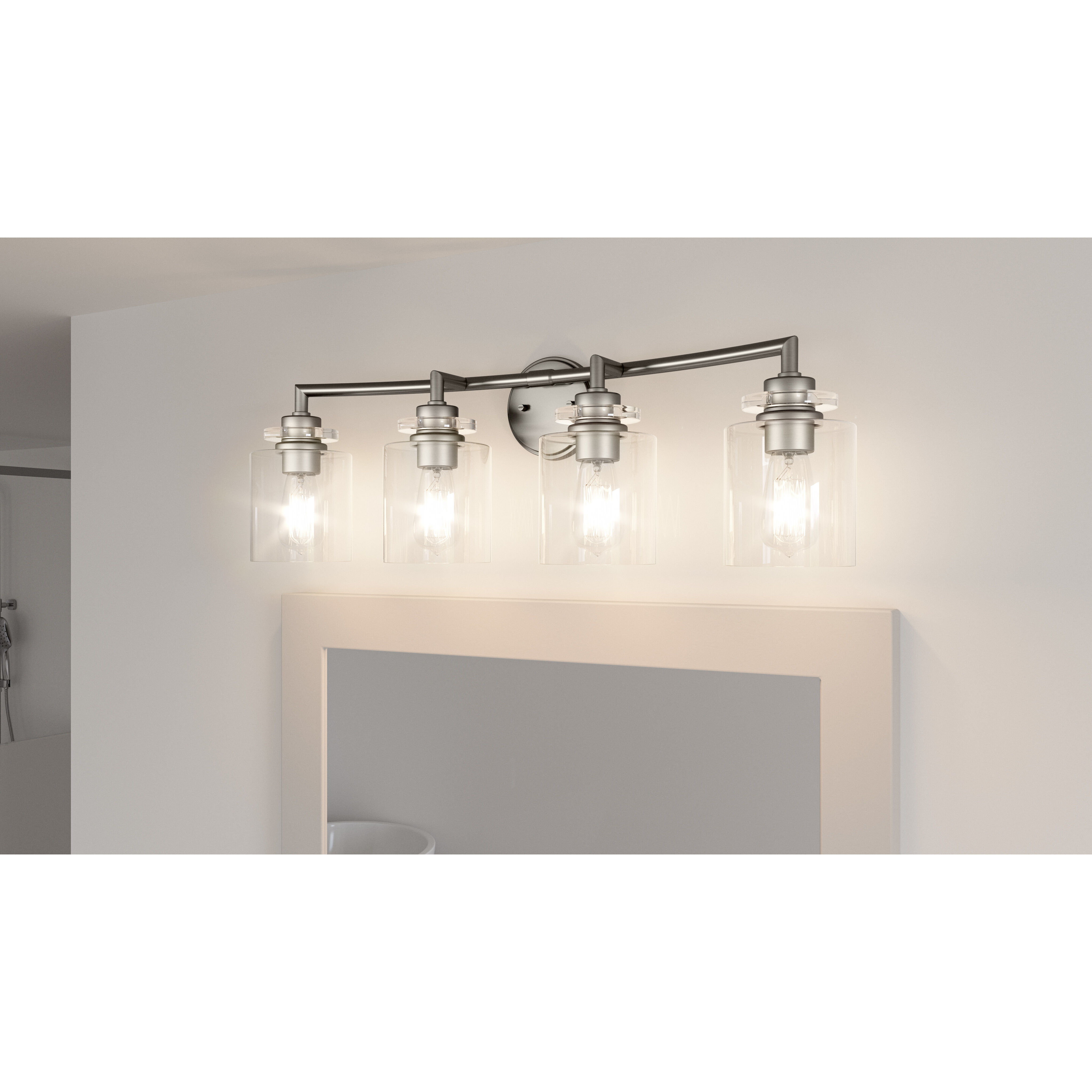 Jaspar 4 Light 31 inch Antique Nickel Bath Light Wall Light