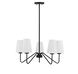 Mid-Century 5 Light 25.75 inch Matte Black Chandelier Ceiling Light