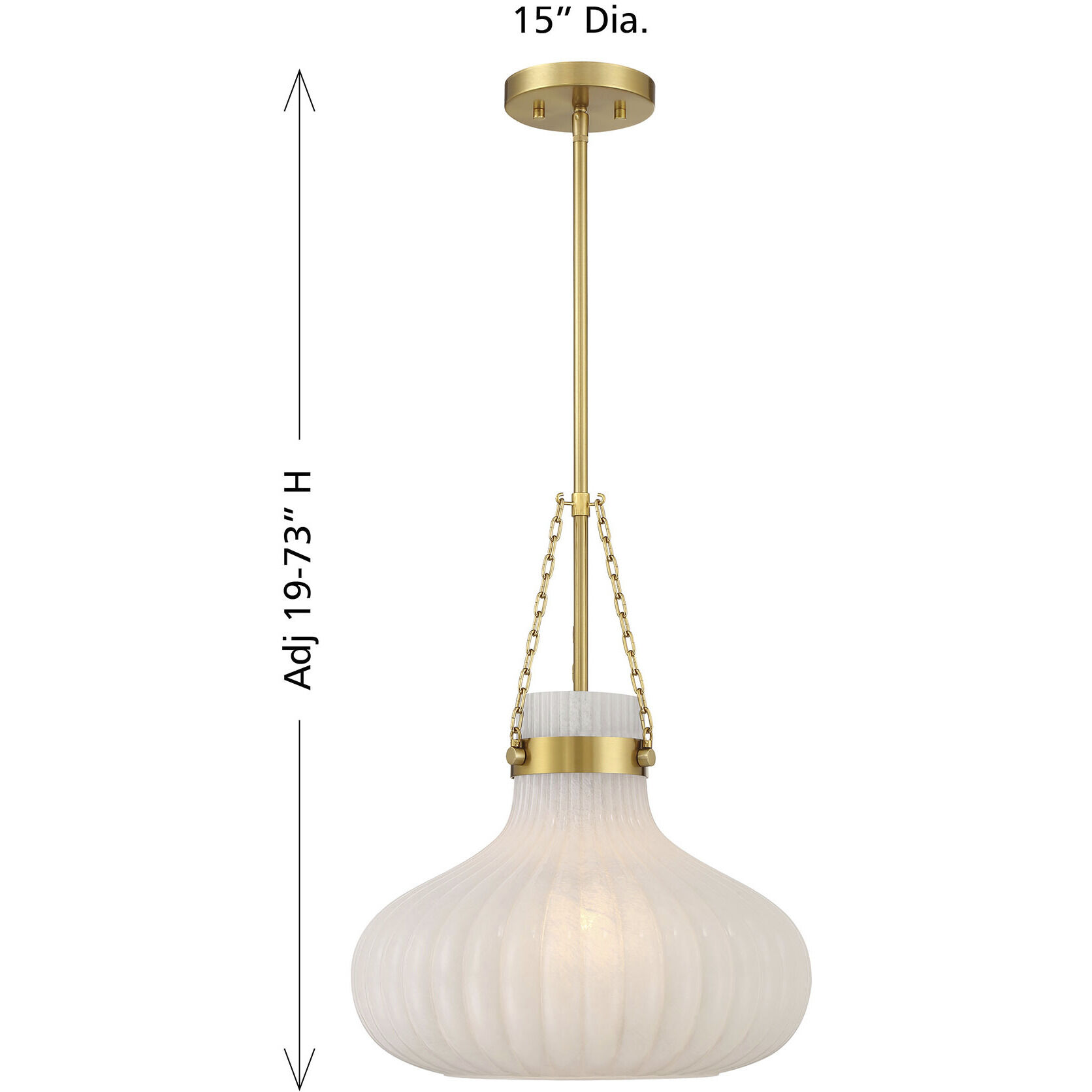 Traditional 1 Light 15 inch Natural Brass Pendant Ceiling Light