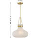 Traditional 1 Light 15 inch Natural Brass Pendant Ceiling Light