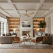 Maverick 44 inch Burnished Brass with Washed White Oak Blades Indoor/Outdoor Smart Ceiling Fan in Not Included