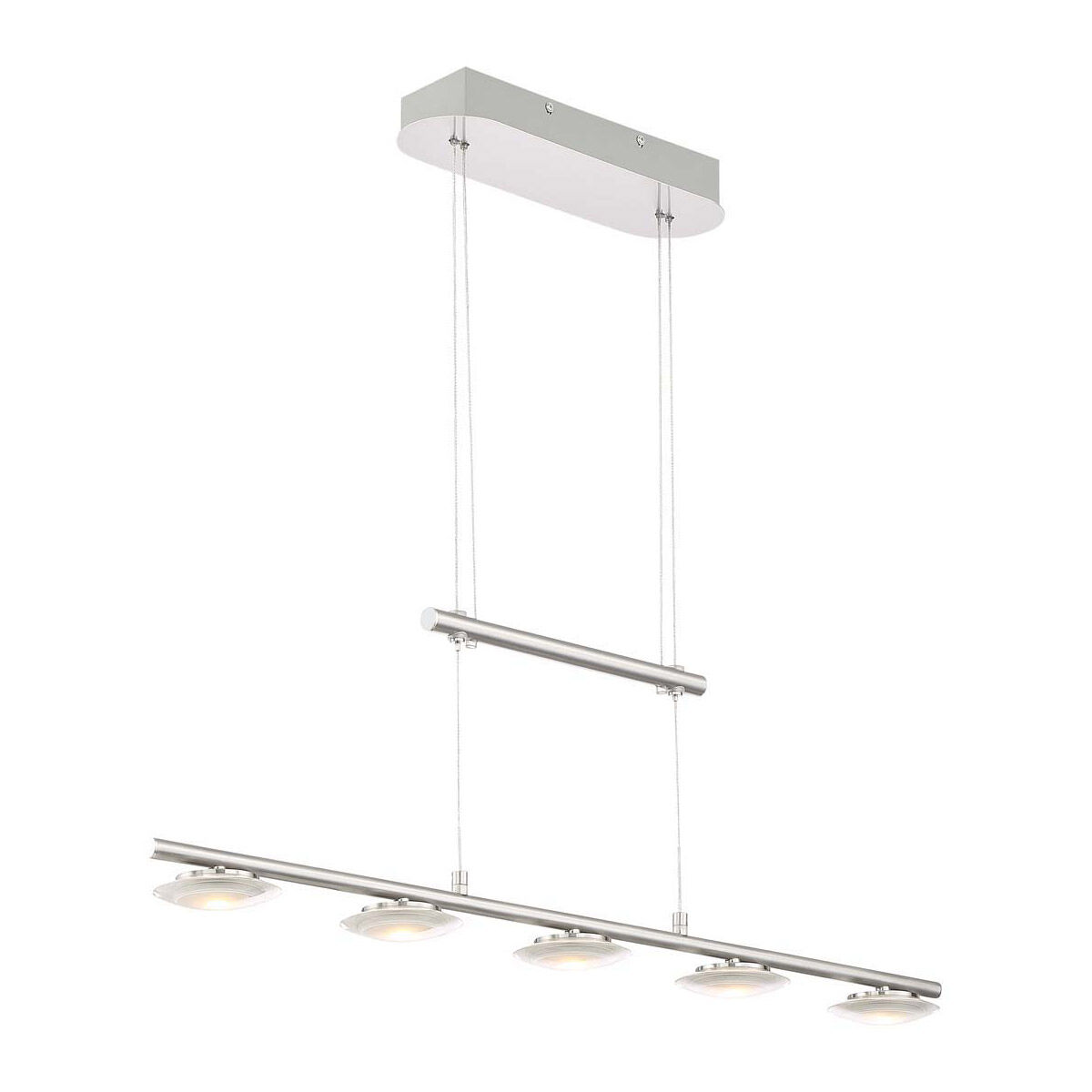 Santiago 5 Light 34 inch Nickel-Matte Linear Pendant Ceiling Light