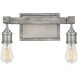 Denton 2 Light 14 inch Pewter with Driftwood Gray Vanity Light Wall Light