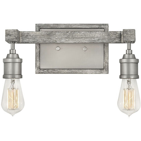 Denton 2 Light 14 inch Pewter with Driftwood Gray Vanity Light Wall Light