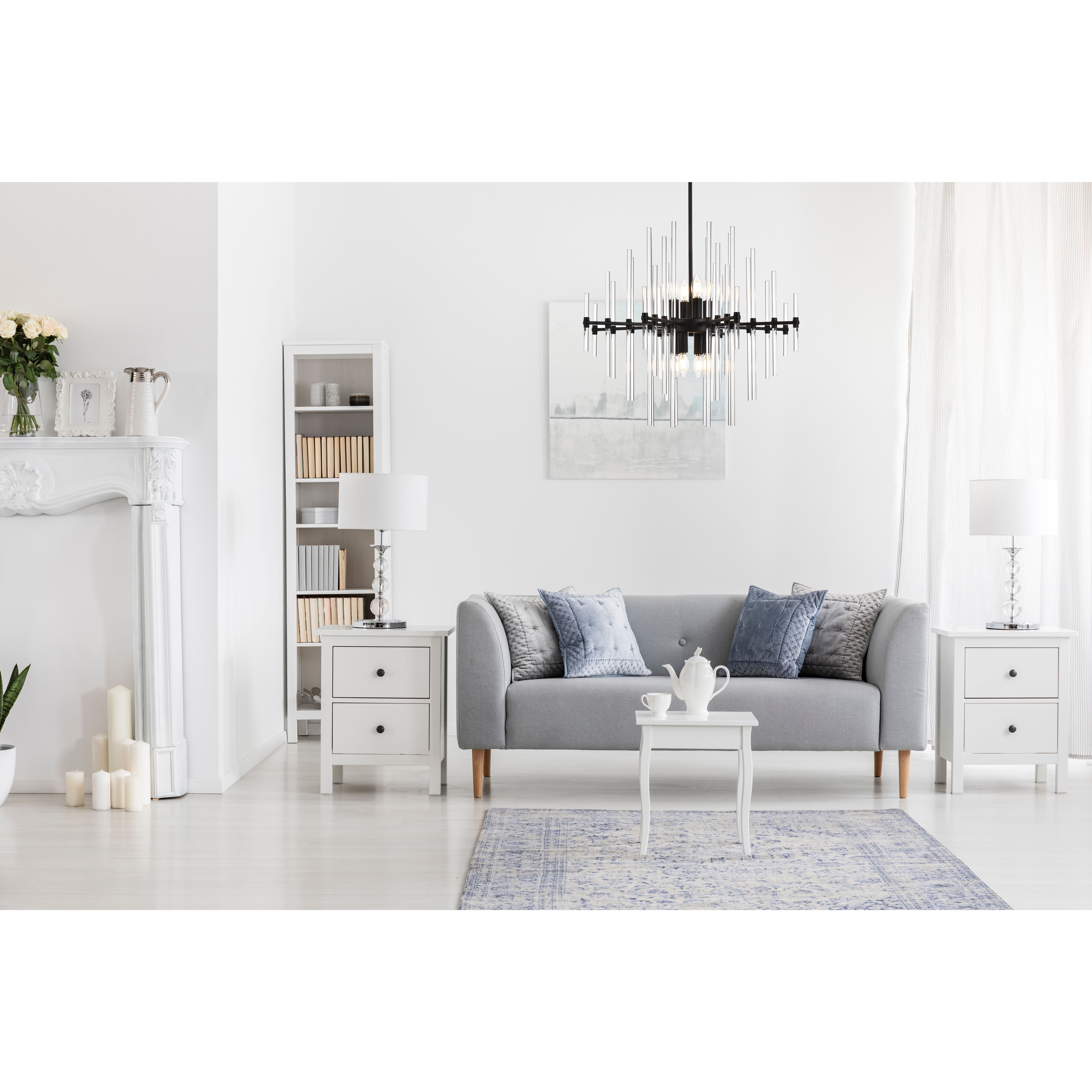 Sienna 8 Light 27 inch Black Pendant Ceiling Light