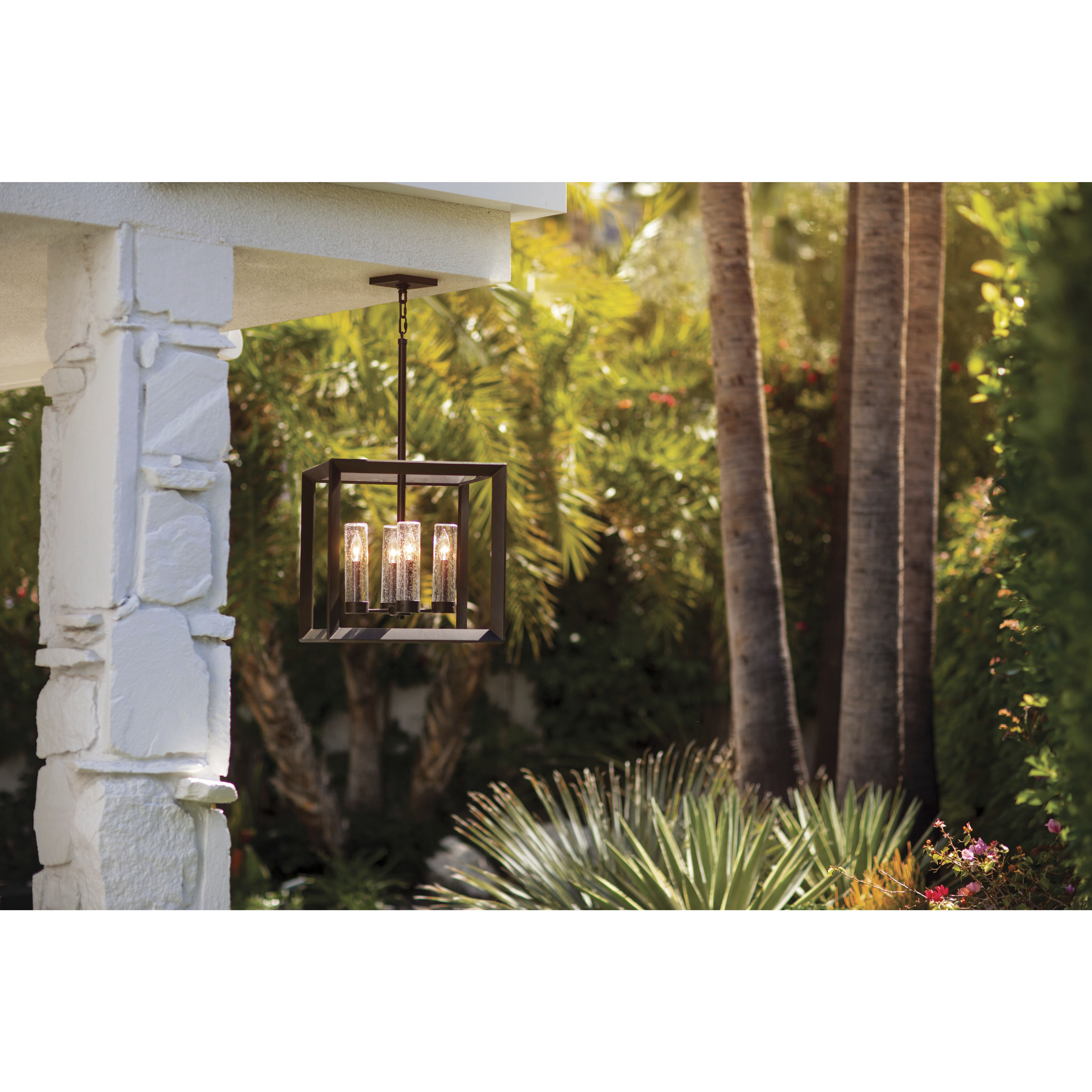 Open Air Rhodes 4 Light 18.25 inch Warm Bronze Outdoor Hanging in Non-LED
