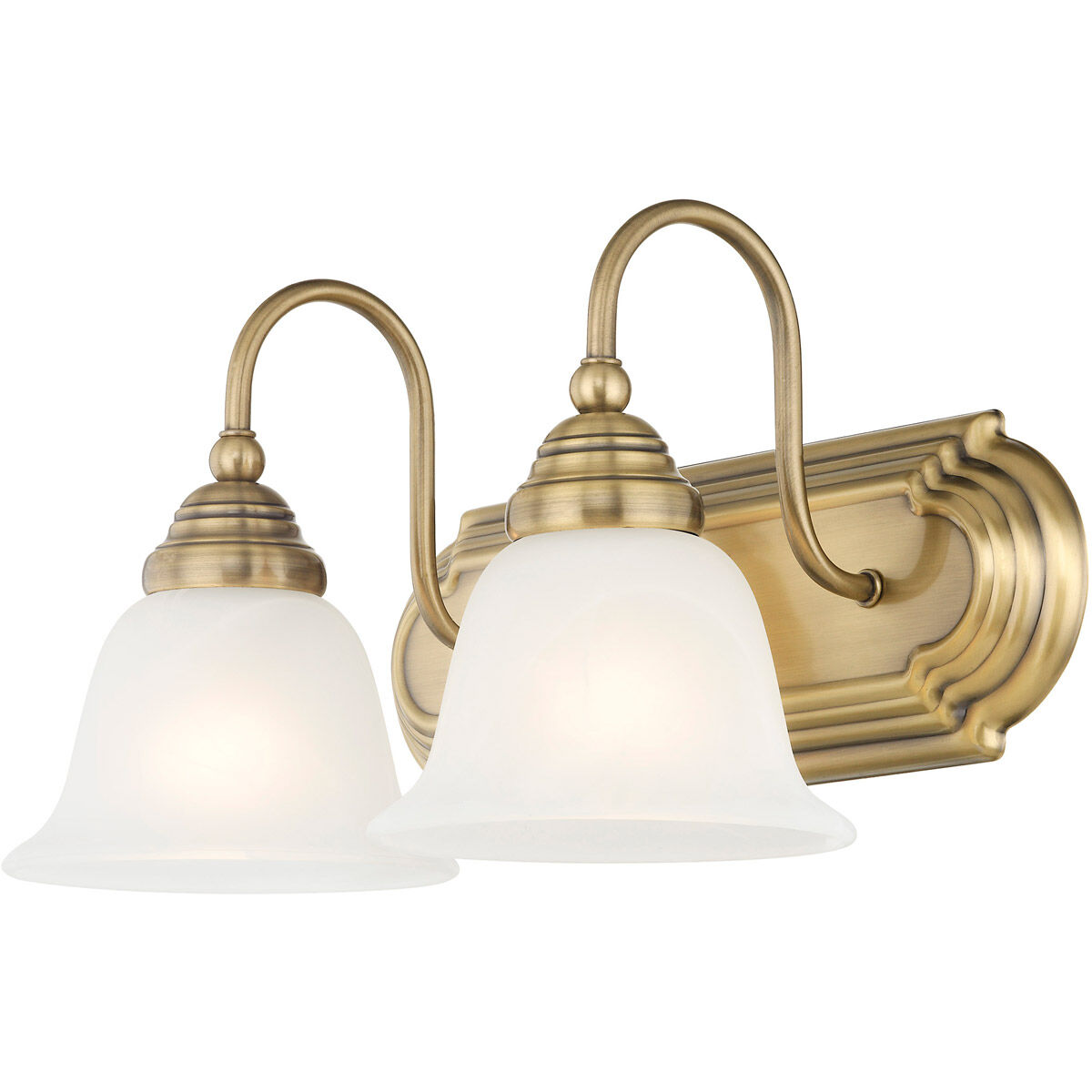 Belmont 2 Light 14 inch Antique Brass Bath Vanity Wall Light