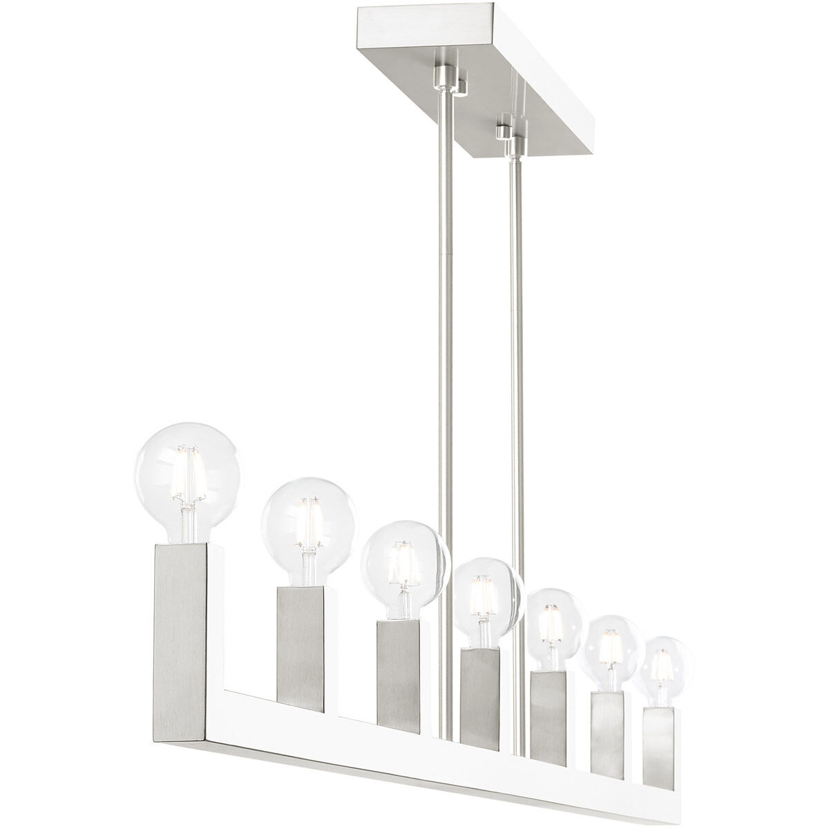 Solna 7 Light 70 inch Brushed Nickel Linear Chandelier Ceiling Light