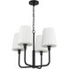 Alora Mood Plisse 4 Light 22.5 inch Matte Black/Opal Matte Glass Chandelier Ceiling Light
