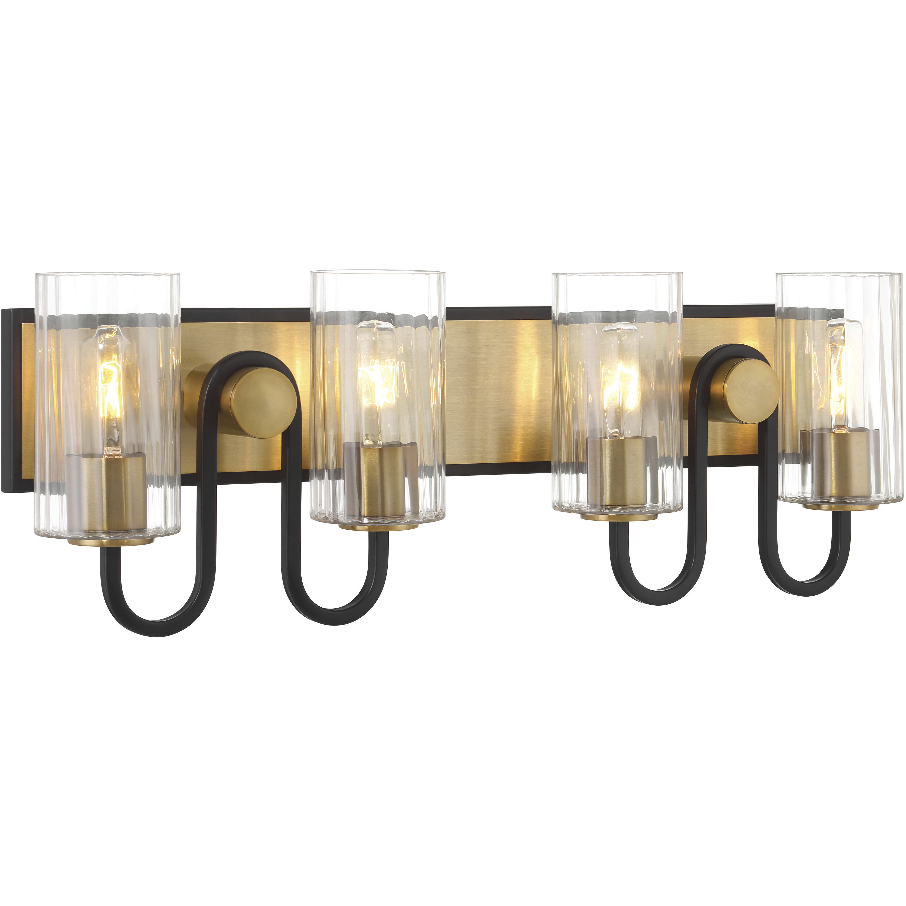 Orla 4 Light 28 inch Legacy Brass and Dark Matte Black Vanity Light Wall Light