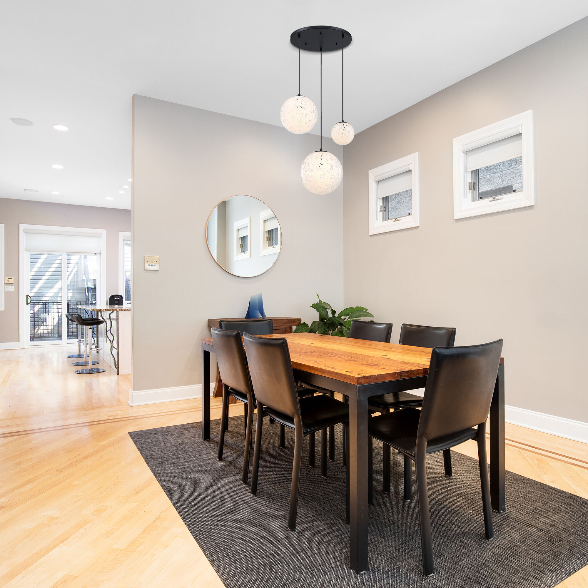 Circo LED 28.75 inch Matte Black Chandelier Ceiling Light