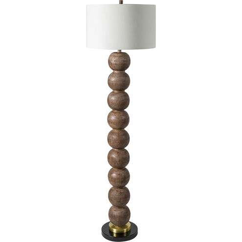 Algarve 62 inch 100.00 watt Brown and Brass Floor Lamp Portable Light