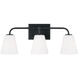 Brody 3 Light 23.5 inch Matte Black Vanity Light Wall Light