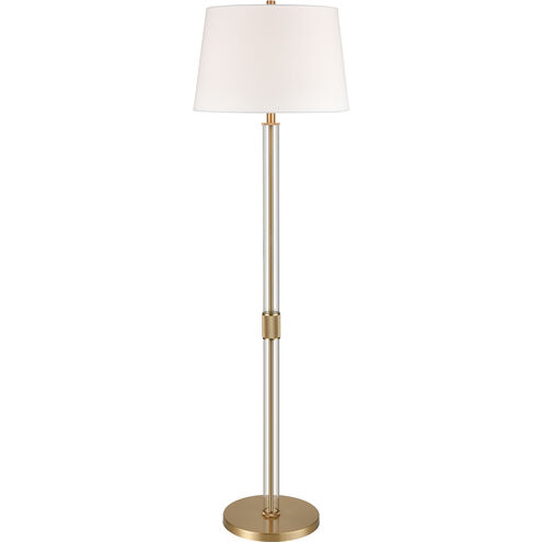 Roseden Court 62 inch 150 watt Clear with Aged Brass Floor Lamp Portable Light