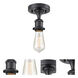 Ballston Bare Bulb LED 4.5 inch Matte Black Semi-Flush Mount Ceiling Light, Ballston