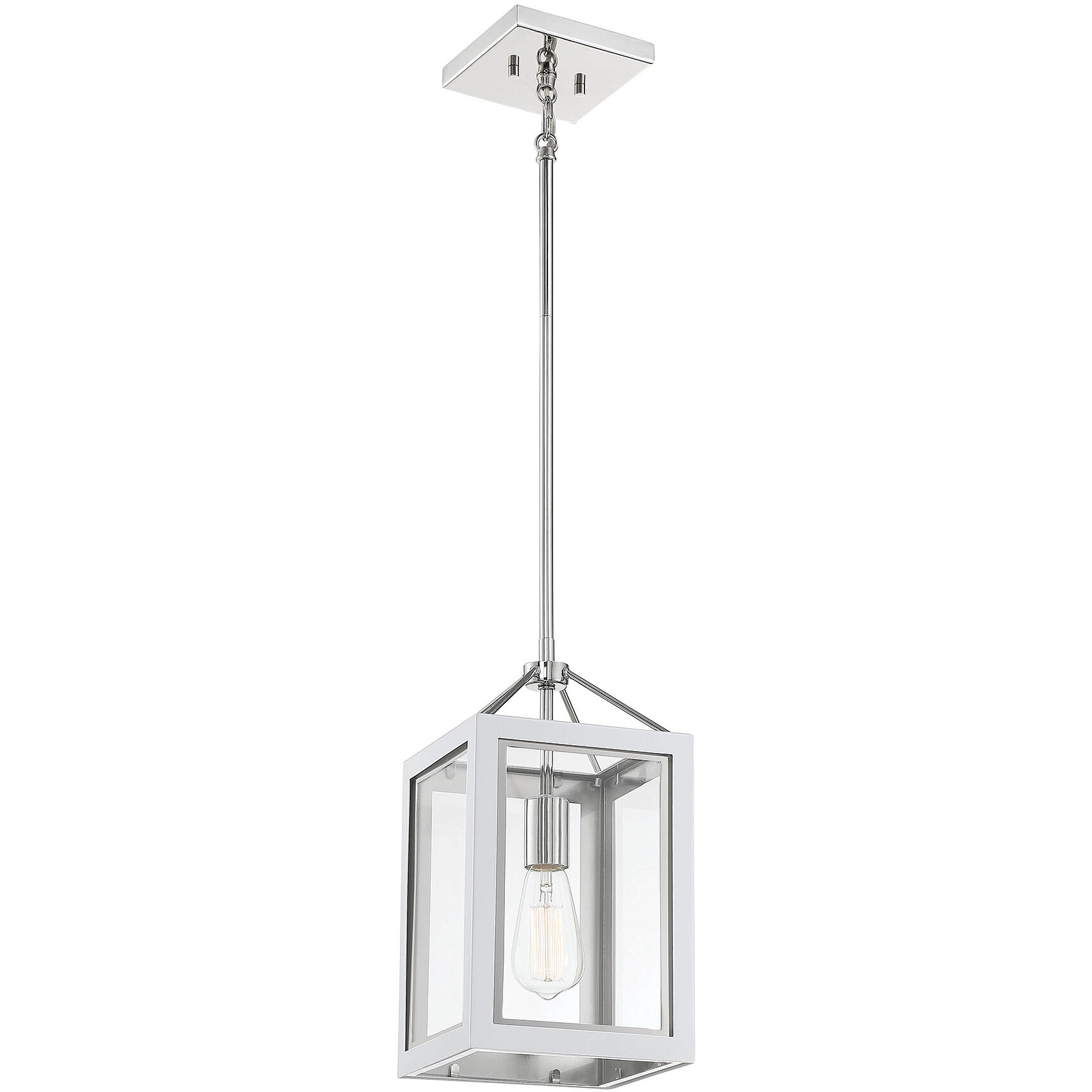 Champlin 1 Light 8 inch White with Polished Nickel Acccents Pendant Ceiling Light in White/Polished Nickel