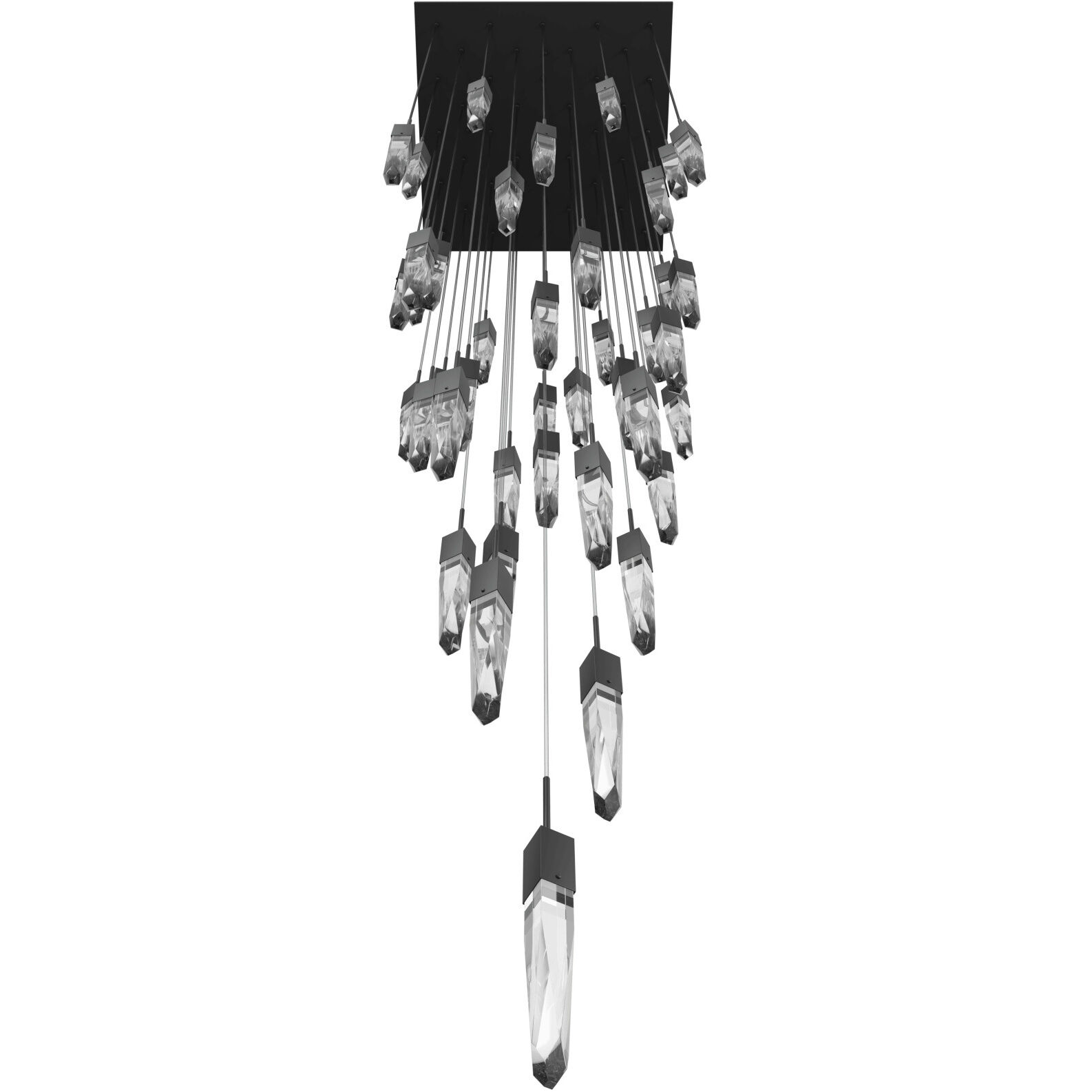 Aspen LED 36 inch Black Multi Port Pendant Ceiling Light in Clear