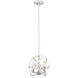 Cavallo 3 Light 12 inch Hammered White and Brushed Nickel Chandelier Ceiling Light