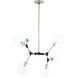 Nexpo 6 Light 34.38 inch Brushed Nickel W/Black Accents Pendant Ceiling Light
