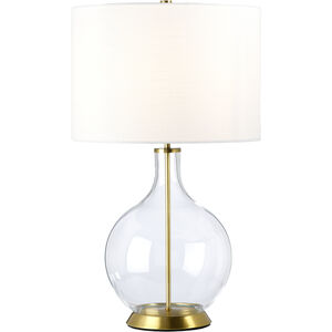 Orb 26.5 inch Clear Glass and Aged Brass Table Lamp Portable Light