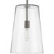 Clarion 1 Light 10.5 inch Brushed Nickel Pendant Ceiling Light, Medium