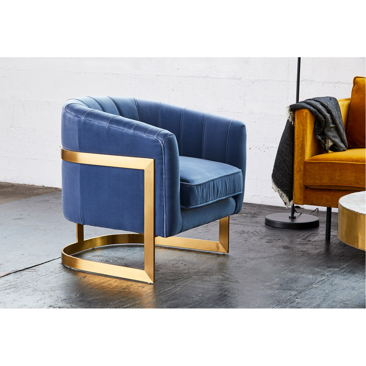 Carr Blue Arm Chair