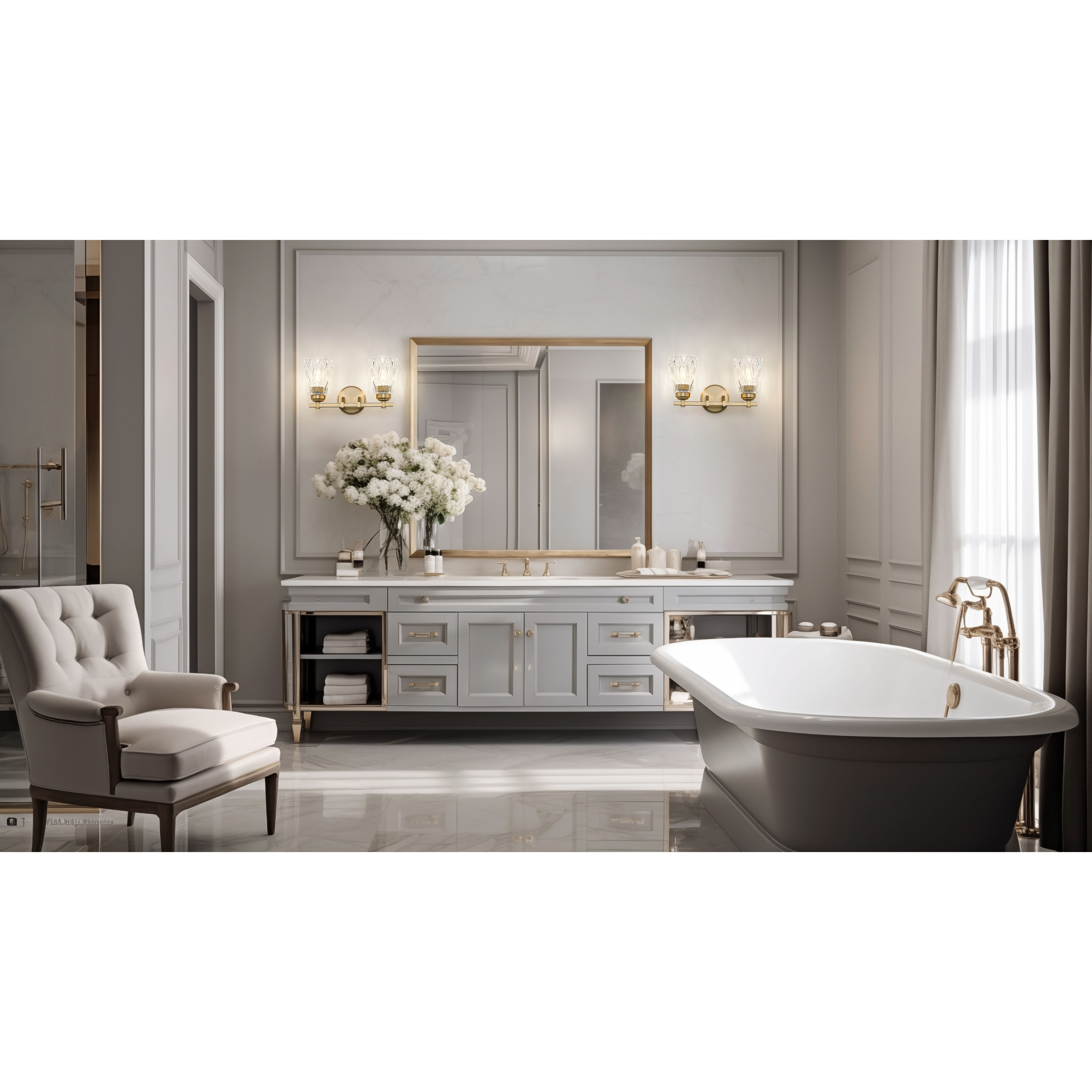 Andree Vanity Wall Light in Modern Gold