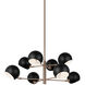 Orb 8 Light 35.25 inch Matte Black Pendant Ceiling Light