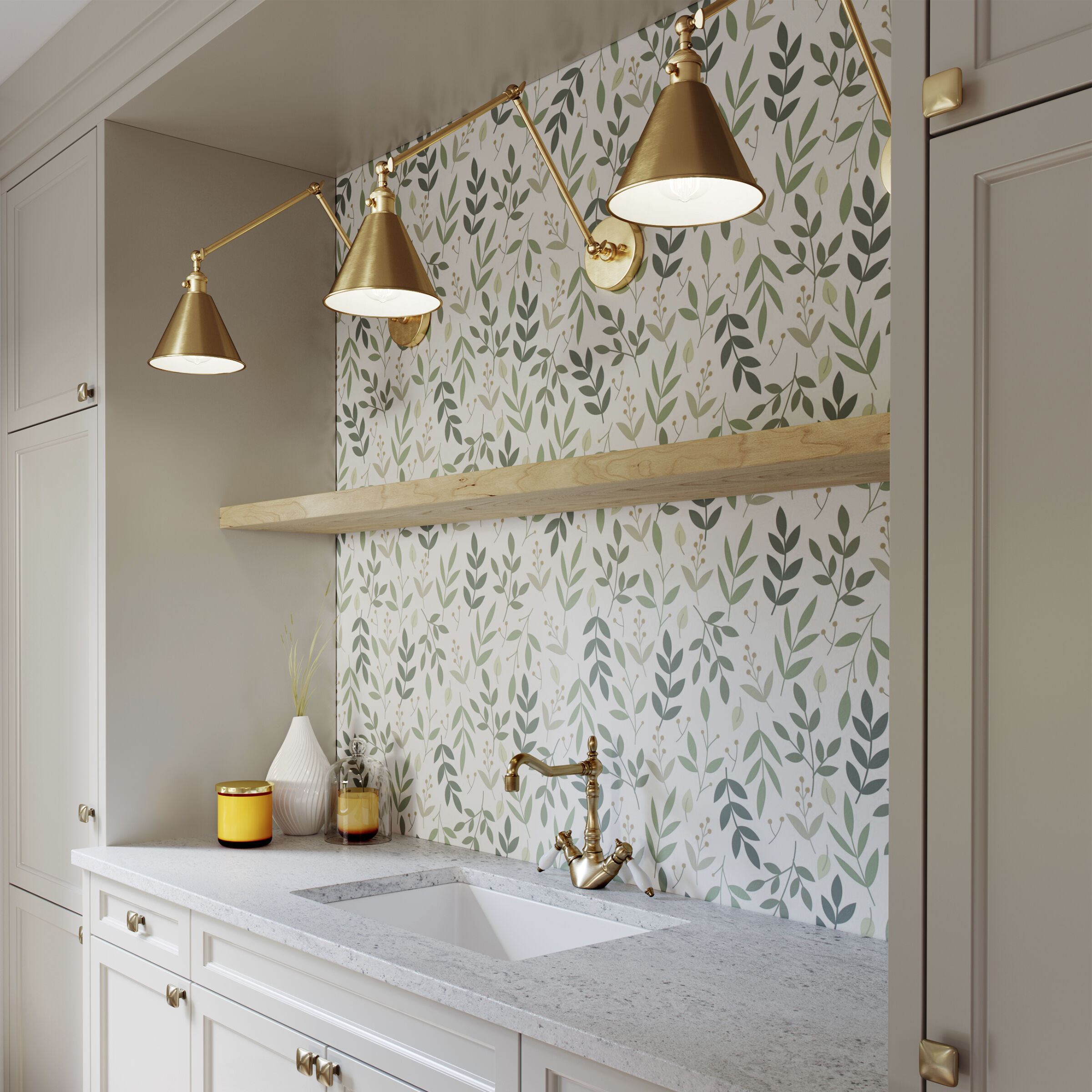 C&M by Chapman & Myers Salem Bath Sconce Wall Light in Satin Brass