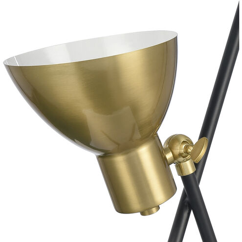 Wyman Square 19 inch 40.00 watt Satin Gold with Matte Black Desk Lamp Portable Light