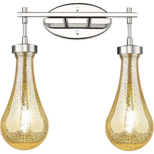Downtown Urban Owego 2 Light 16.63 inch Polished Nickel Bath Vanity Light Wall Light in Mercury