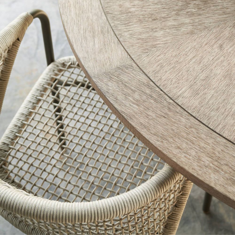 Enzo Buff and Blackened Bronze Outdoor Dining Chair