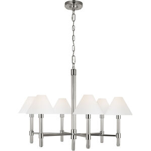 Robert 6 Light 32 inch Polished Nickel / Clear Acrylic Chandelier Ceiling Light