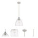 Ballston Dome 1 Light 9 inch White and Polished Chrome Mini Pendant Ceiling Light in Seedy Glass