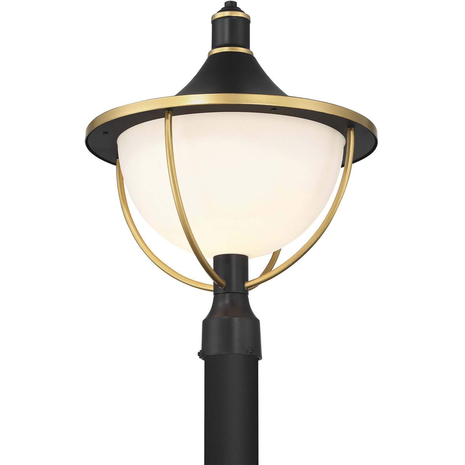 Atlas 1 Light 20.75 inch Matte Black and Textured Gold Outdoor Post