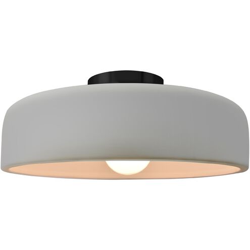 Radiance 1 Light 13 inch Matte White and Matte Black Semi Flush Ceiling Light