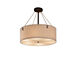 Textile 18 inch Brushed Nickel Pendant Ceiling Light in Pair of Square with Points, Incandescent, Gray