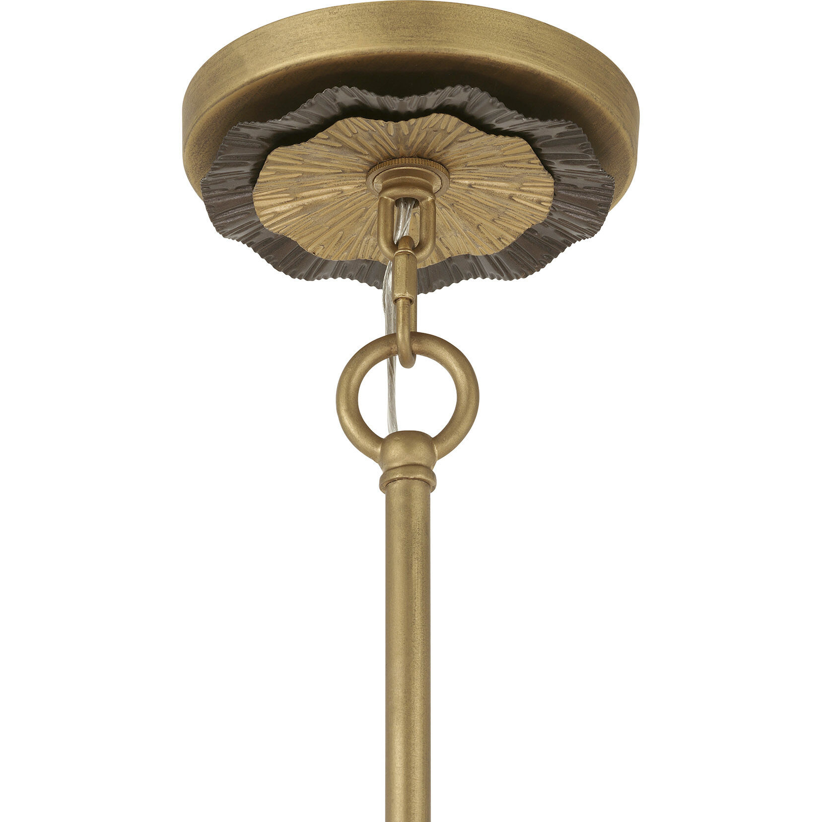 Lincoln 5 Light 35.25 inch Distressed Gold and Bronze Pendant Ceiling Light